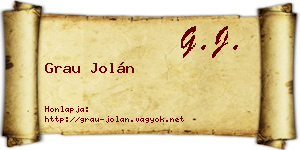 Grau Jolán névjegykártya